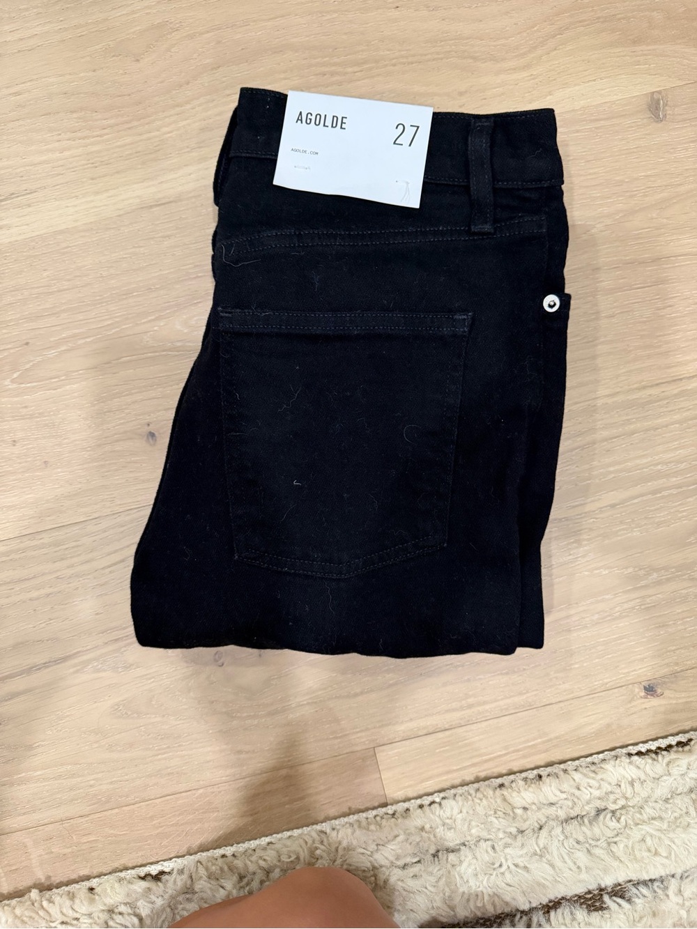 Agolde Straight Leg Black Women's Jeans